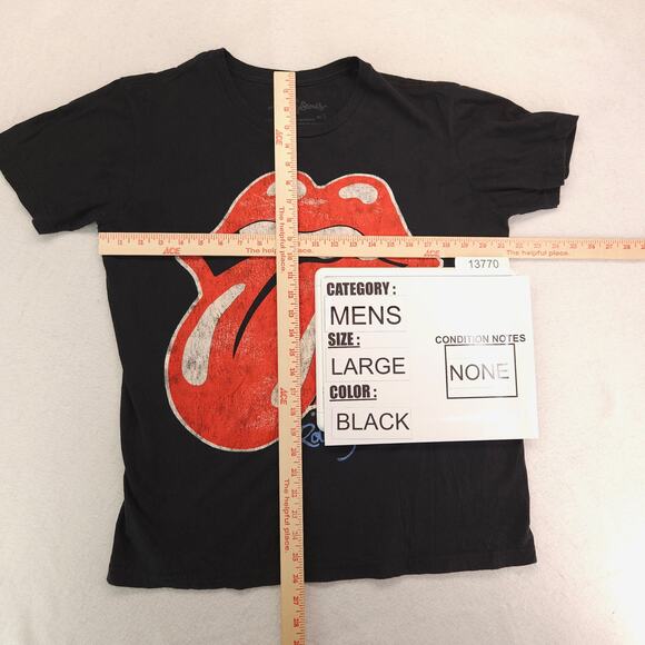 The Rolling Stones Band Crew Neck Short Sleeve T Shirt Mens Size Large L Black - Picture 5 of 9